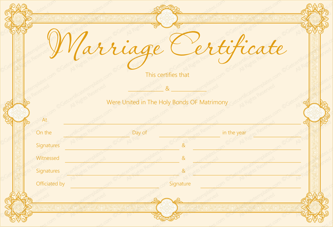 golden-formal-blank-marriage-certificate-template