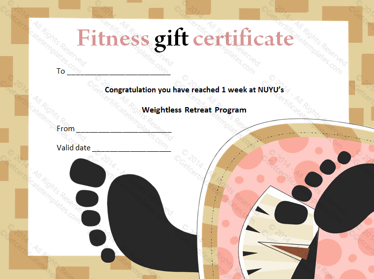 fitness gift certificate template