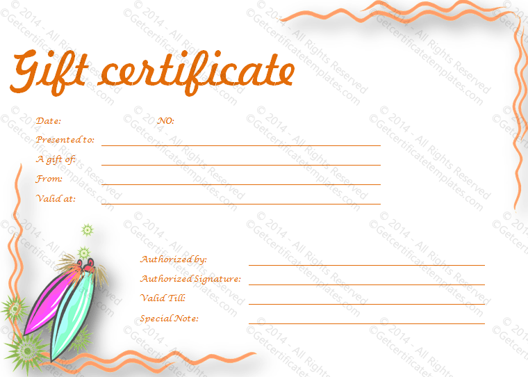 Calm and Surreal Gift Certificate Template
