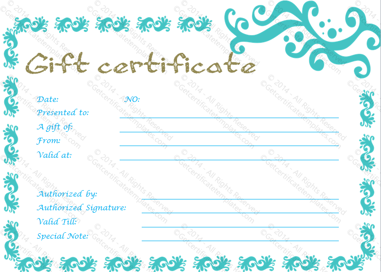 Graceful Gift Certificate Voucher Template