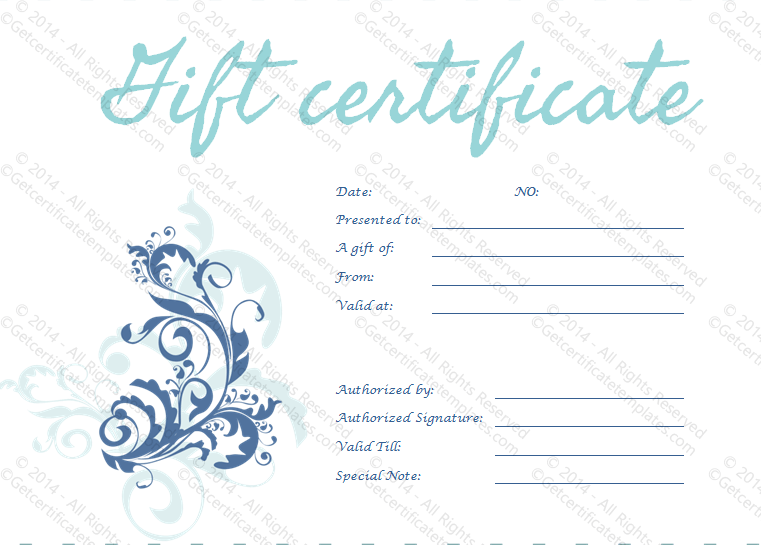 Say It With Style Gift Certificate Template PR