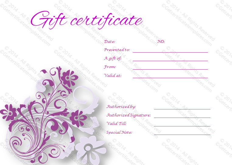 Tranquil Gift Certificate Template 2