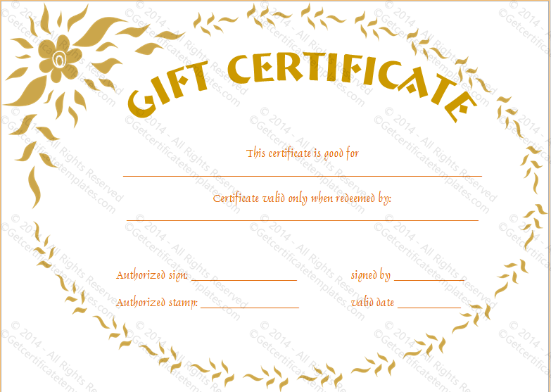 Feel Good Gift Certificate Template