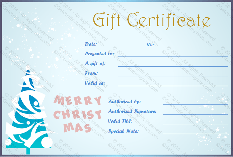 Show Fall Christmas Gift Certificate Template PR