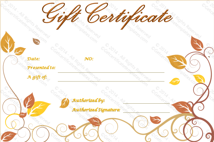 Gently Luxurious Gift Certificate Template PR