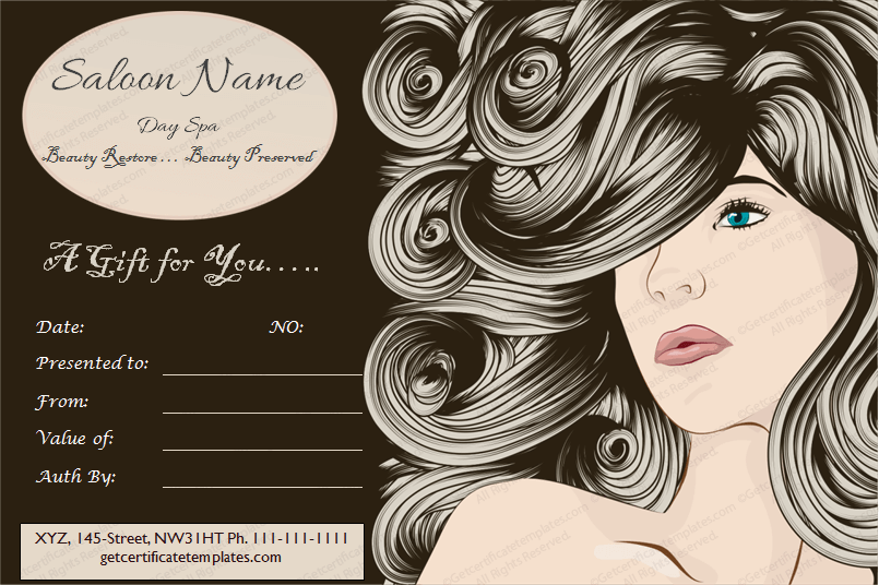 Salon Gift Certificate Template Free Printable from www.getcertificatetemplates.com