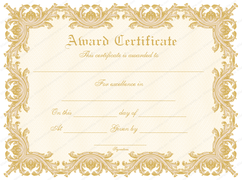 Delicate Award Certificate Template