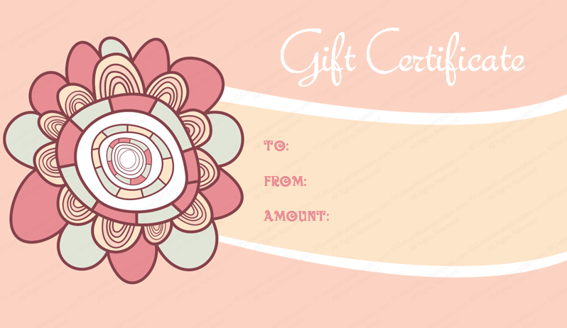 Simple Artistic Gift Certificate Template