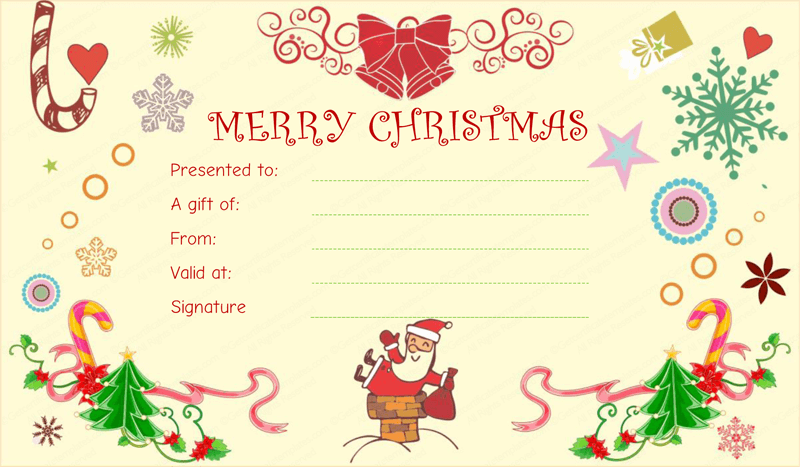 Christmas Fun Gift Certificate Template