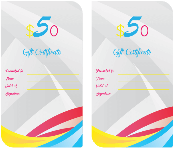 Cool Curves Gift Certificate Template