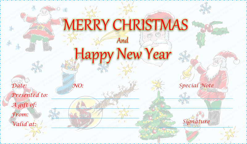 Duel Festive Christmas Gift Certificate Template