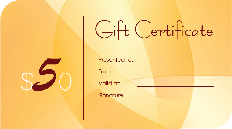 Orien Gift Certificate Template