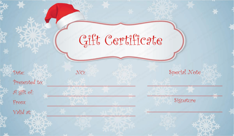 Snow Crystals Christmas Gift Certificate Template