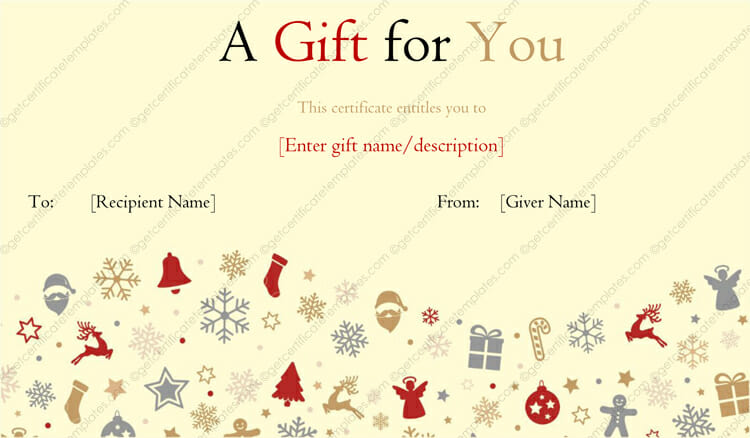 Christmas theme gift template for word