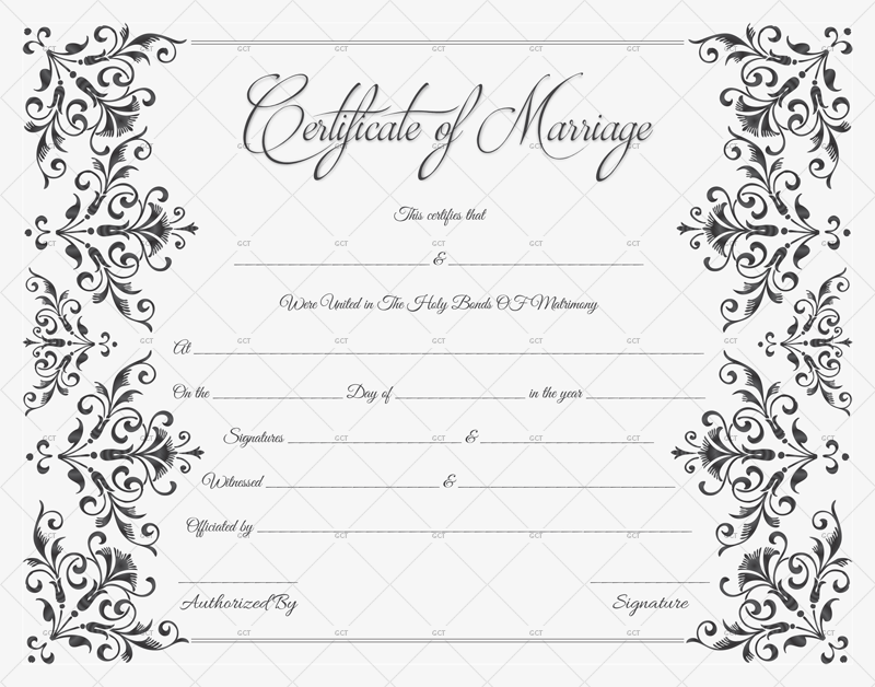 Free marriage certificate template