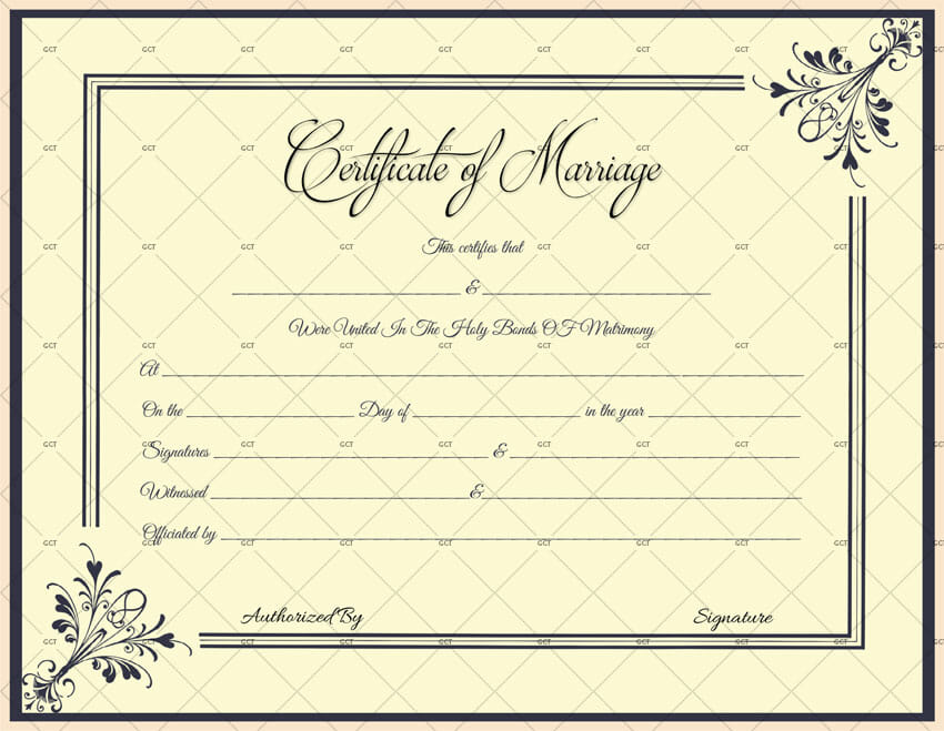 Marriage License Templates