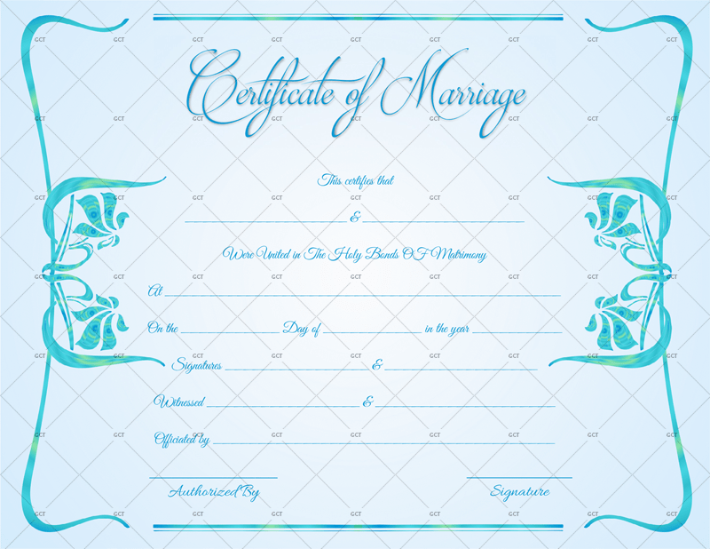 Printable Marriage Certificate for Wedding Free Download Word