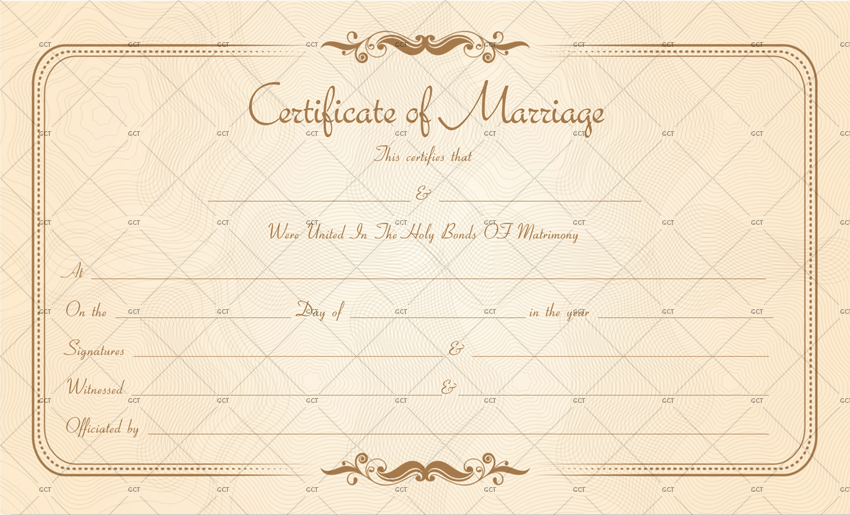 Free Marriage License Template Word