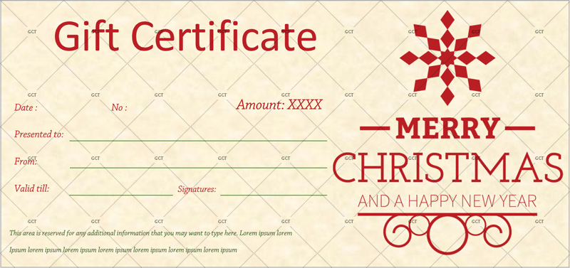 Christmas Gift Certificate (Snowflake)