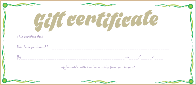 Green Waves Gift Certificate Template