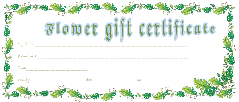 green leafs border gift certificate template