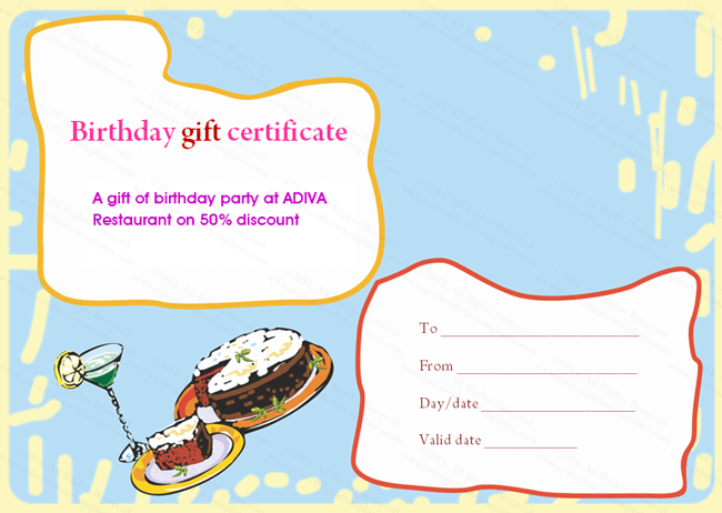Cheesecake-Birthday-Gift-Certificate-Template. ©getcertificatetemplates.com