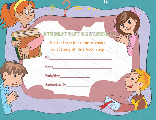 Students Gift Certificate Template