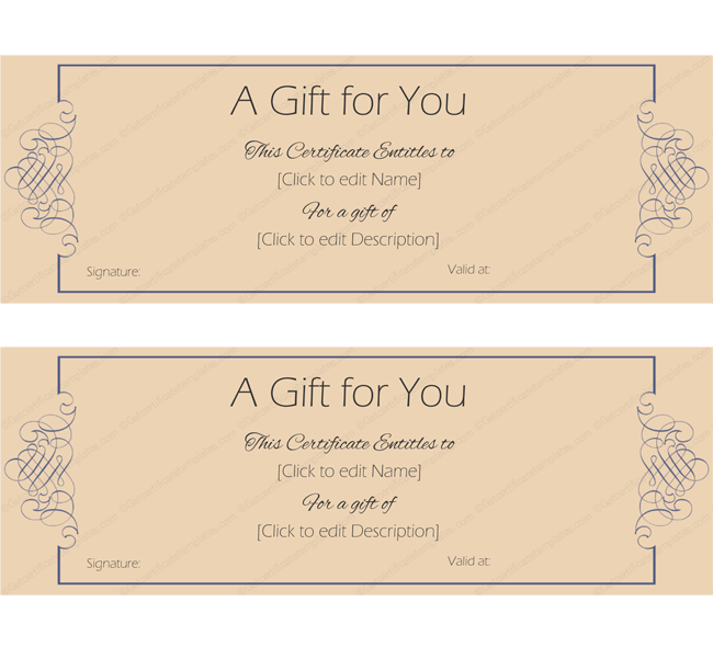 business gift certificate template