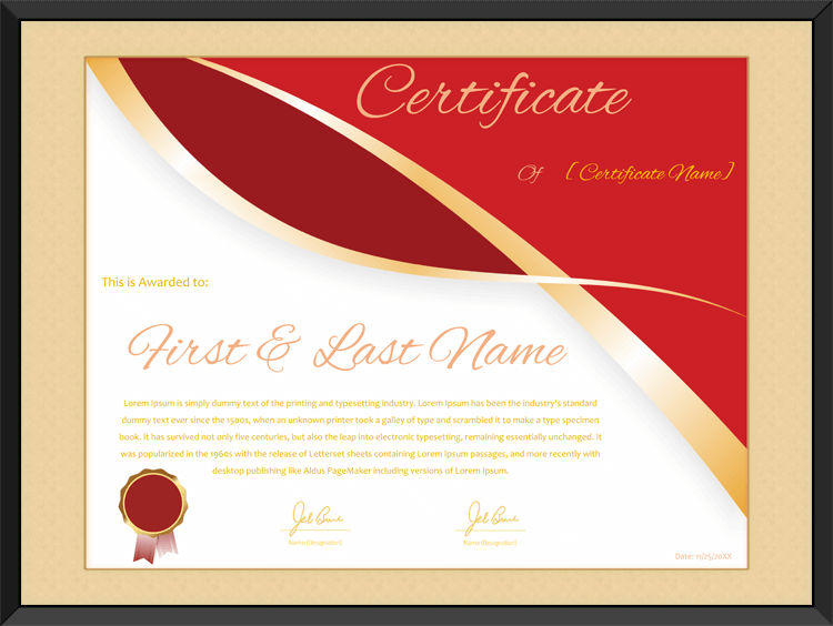 Award template word in red