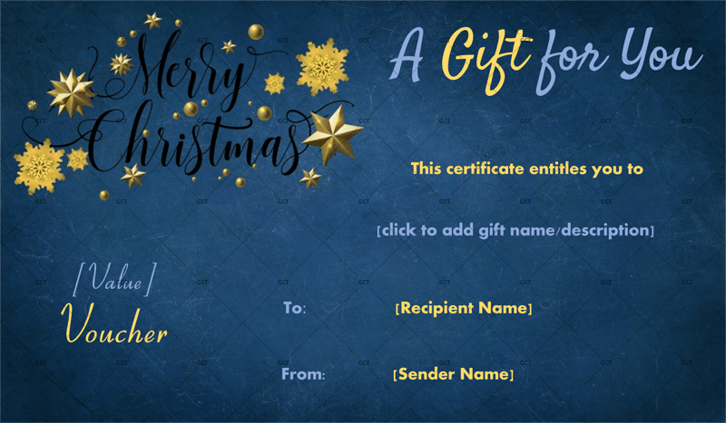 Christmas Gift Certificate (Marble Blue)