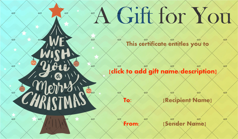 Christmas Gift Certificate (Regal Background With Ornaments)