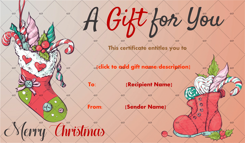 Christmas Gift Certificate (Red Socks)