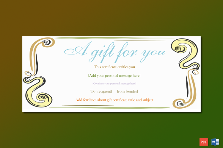 A Gift For You Gift Certificate Template