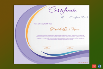 Formal Award Certificate Sample