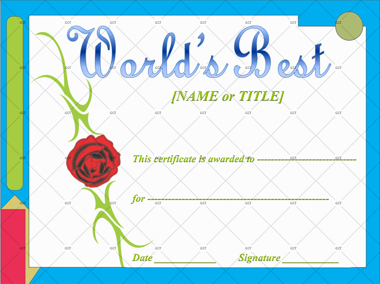 Award Certificate Template (Red Rose Themed)