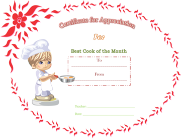 Best Cooking Appreciation Certificate Template