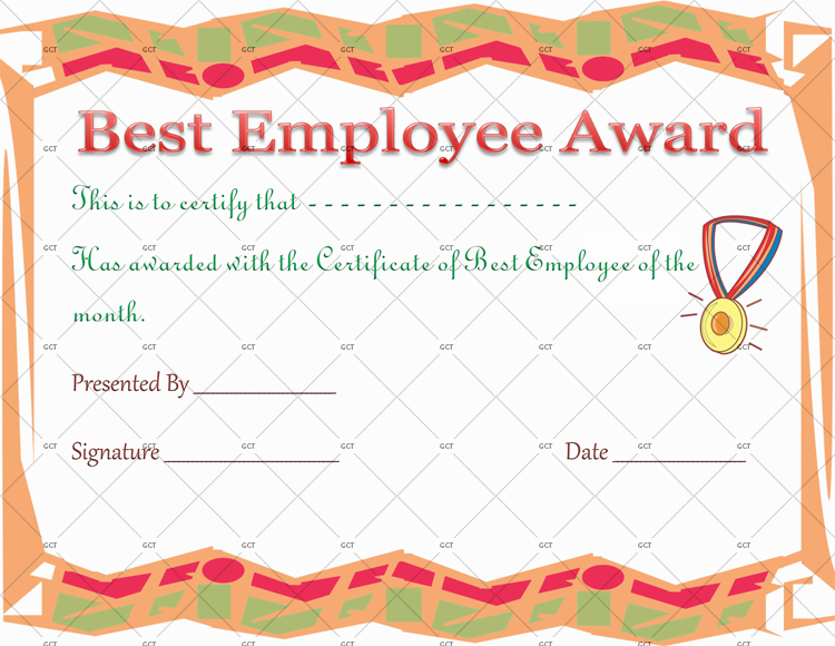 Best Employee Award Certificate Template