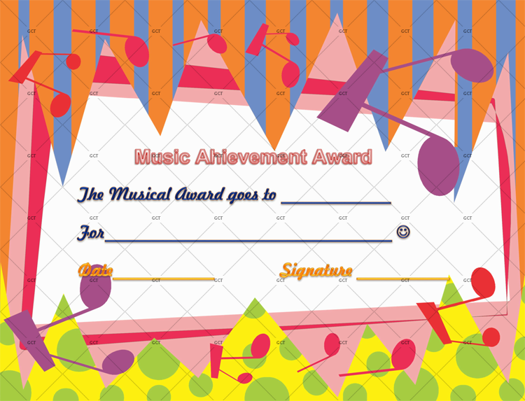 Best Music Performance Award Certificate