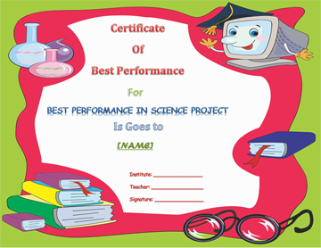 Best Science Student Award Certificate Template