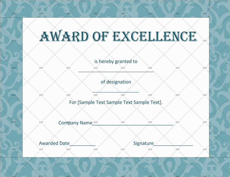 Blue Floral Award of Excellence Template 2