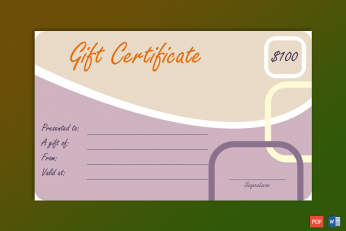 Print Free Formal Gift Certificate