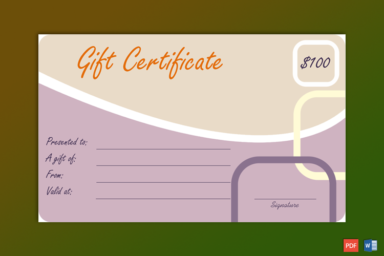 Print Free Formal Gift Certificate
