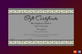Editable Business Gift Certificate