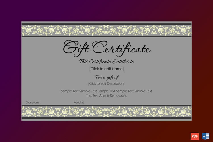 Editable Business Gift Certificate