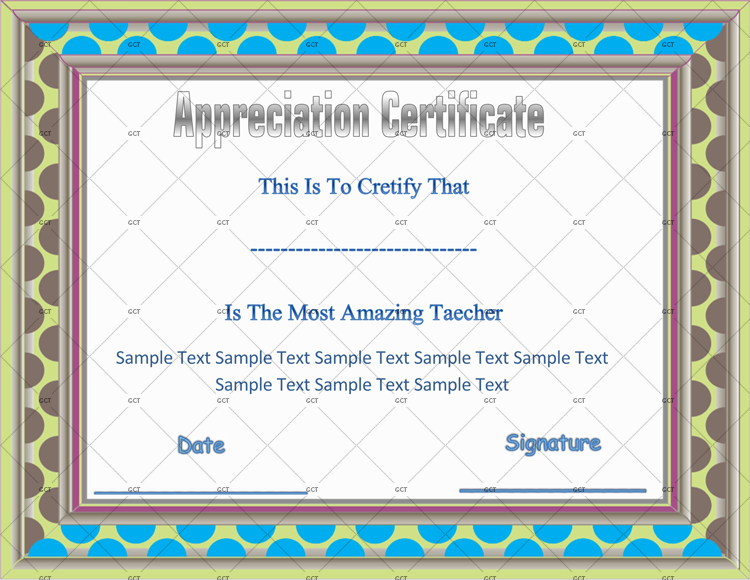 Certificate of Appreciation (Amazing Teacher) 2