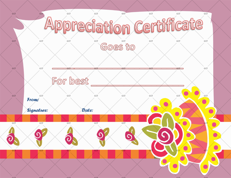 Certificate of Appreciation (Best Cake Baker)