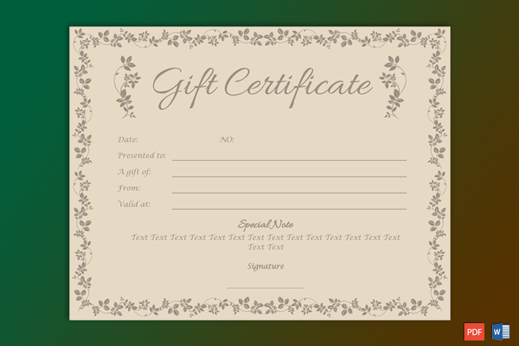 Gift Certificate Template