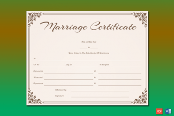 Chocolate Border Marriage Certificate Template Word