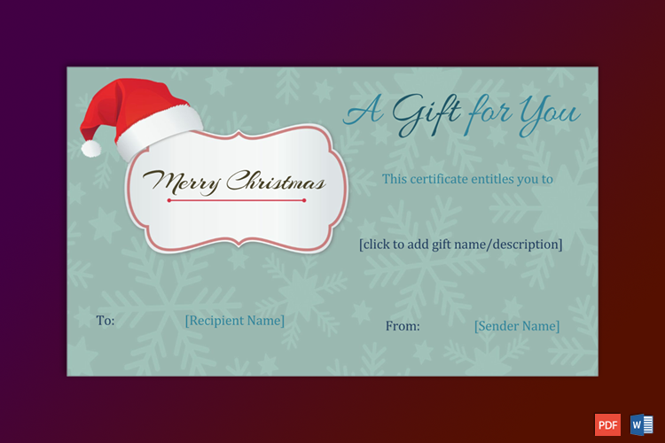 Christmas Gift Certificate Sample