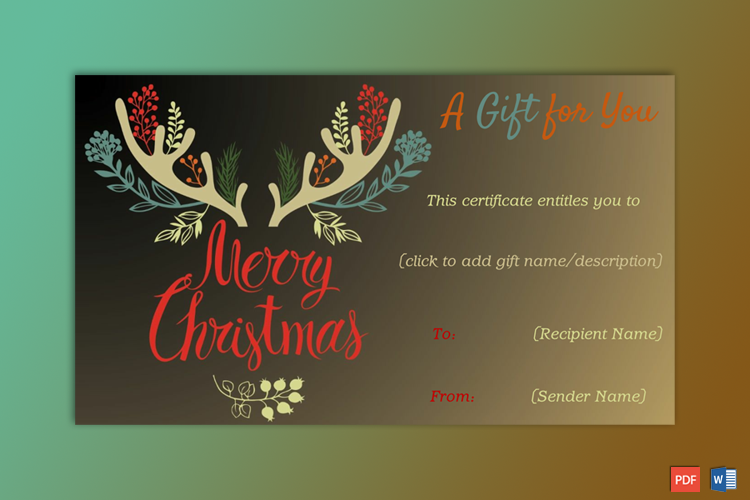 Christmas Gift Certificate Sample